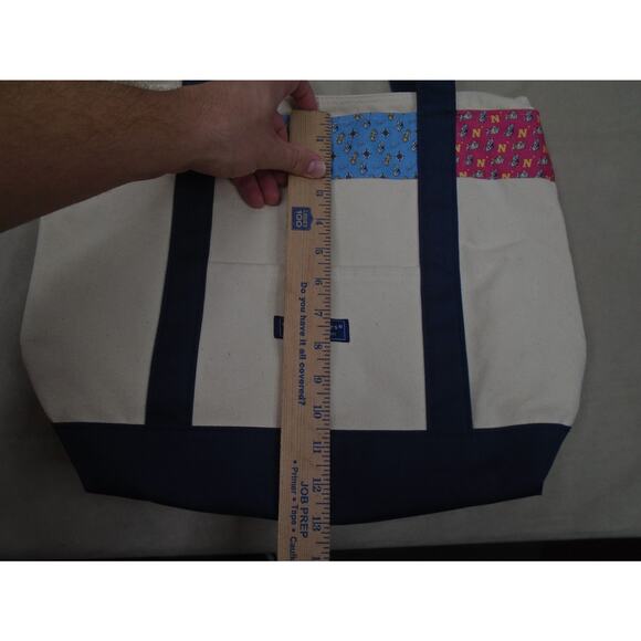 Vineyard Vines U.S. Navy Midshipmen Canvas Classic Tote Bag Ram Mascot Football - Picture 5 of 12
